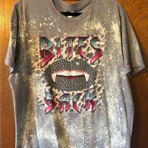 Women’s 'Bites Back' Graphic Tee - Gray with Pink Accents